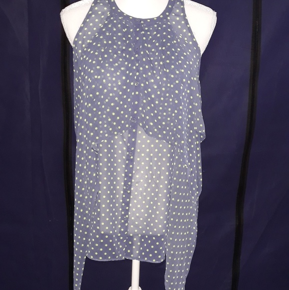 NWT Vera Wang polka junior girl button down blouse - Picture 3 of 8